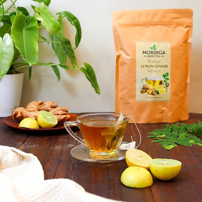 Moringa Mantra Moringa Lemon Ginger Herbal Tea Infusion